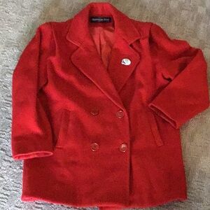 Herman Kay red wool blend Pea Coat size 6